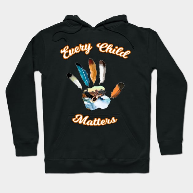 Every child matters. Eagle feather palm Hoodie by SafSafStore